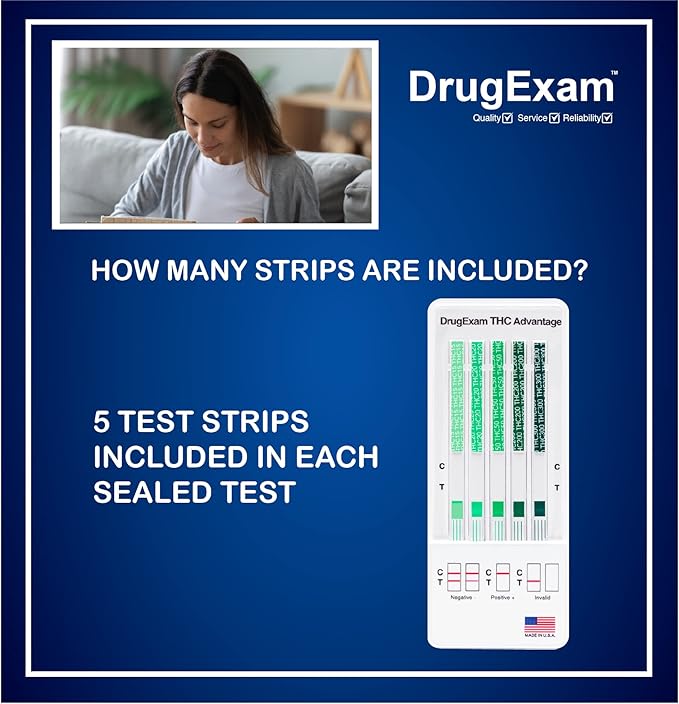 3 Pack - DrugExam Multi Drug Screen Test. Testing for THC/Marijuana in Urine. Detailed Instrustions Included. (3)