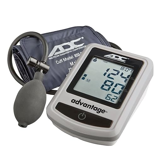 Advantage 6012N Series Adult Cuff Arm Home Semi Automatic Digital Blood Pressure Monitor 1-Tube Blue 1 Each