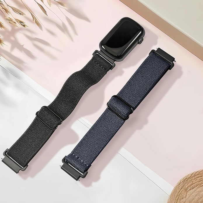2 Pack Stretchy 16mm Nylon Bands Compatible with FITVII HM08/MorePro HM08/Amzhero-Runfit D26/KALINCO Slim Fitness Tracker