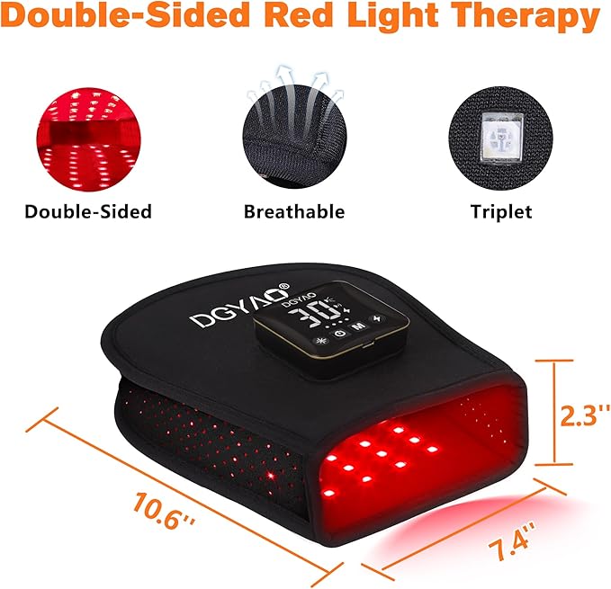 TUOB Red Light Therapy for Hand, Cordless Infrared Light Therapy Device with Power Bank, Led Light Therapy Double Side Pad Glove Deep Penetrate Joint Benefit for Hand Wrist Fingers Pain Relief