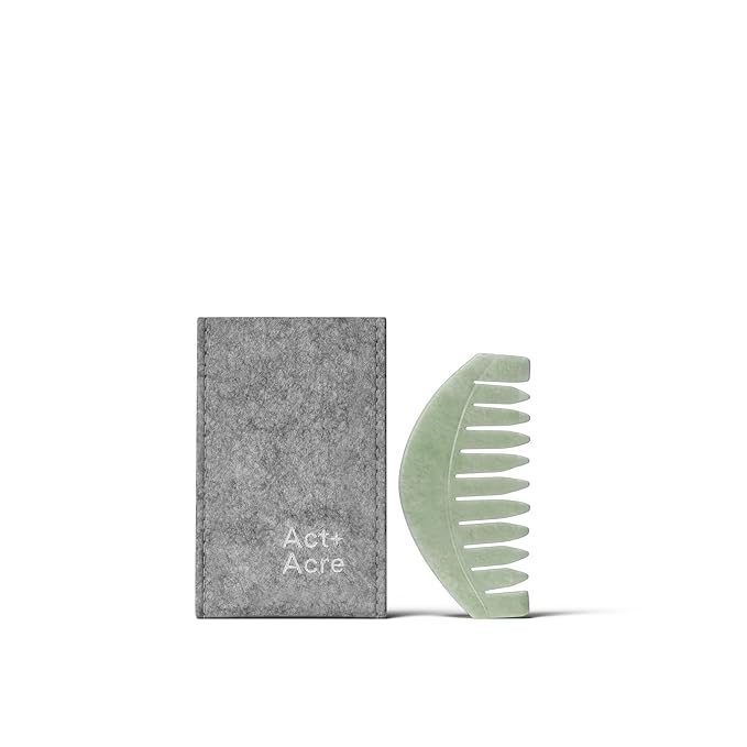 Act+ Acre Scalp Gua Sha Tool - Wide Tooth Hand Held Comb - Perfect Natural Stone Massager Tool - Stimulates the Scalp - Promotes Thicker and Fuller-Looking Hair.