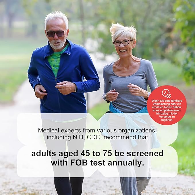 2 Test Colorectal Cancer Screening (FOB) Test Kit - Easy-to-Use at-Home Fecal Occult Blood Test for Early Detection - Convenient and Reliable Colorectal Cancer Screening Tool