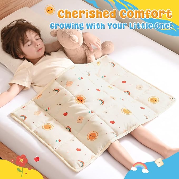 anfie Weighted Lap Pad 2 Pounds, Weighted Blanket (30"*40") Cooling Blanket for Sleeping,Weighted Throw Blanket for Travel Indoor Outdoor (Beige Sun)