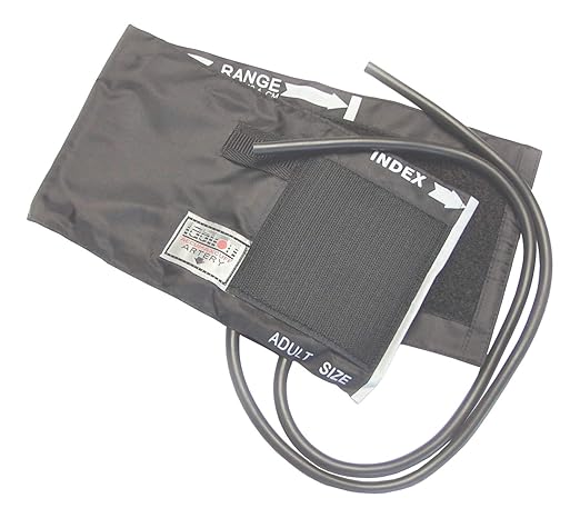 Labtron Accumax Blood Pressure Cuff - Nylon Cuff & 2-Tube Latex Bladder - Adult, Grey, 2357-2A