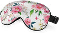 Pink Cherry Eye Mask Sleeping Mask Flower Peony Plum Branches Flying Butterflies Sleep Masks Silky Soft Eye Cover for Women Men Shading Blindfold for Air Travel Sleeping