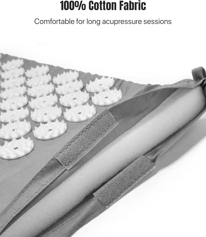 ROMIX Acupressure Mat and Pillow Set, Acupuncture Mat for Back Pain, Neck, Shoulder Pain Relief, Stress Reduction, Wellness Therapy, Cushioned Acupressure Mats with Carry Bag for Men and Women