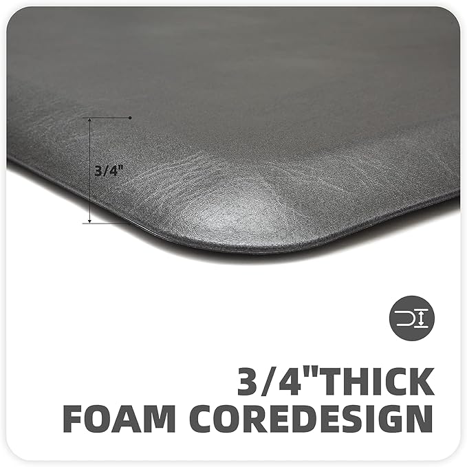 Color&Geometry Anti Fatigue Floor Comfort Mat 3/4 Inch Thick 17"×24" Perfect for Standing Desks, Kitchen Sink, Stove, Dishwasher, Countertop, Office or Garage, Dark Grey