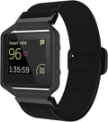 Elastic Bands Compatible for Fitbit Blaze for Men Women, Nylon Adjustable Stretchy Loop Braided Straps with Metal Frame Compatible for Fitbit Blaze Bands for Women Men