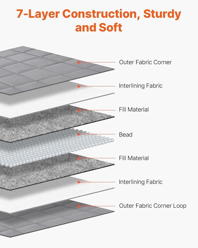 VEVOR Weighted Blanket 88 x 104 inch - King Size, 25 lbs Heavy Blanket with Cooling Glass Beads, Soft & Breathable for All-Season Use, Suitable for Adults 250-310 lbs, Ideal Gift Choice (Grey)