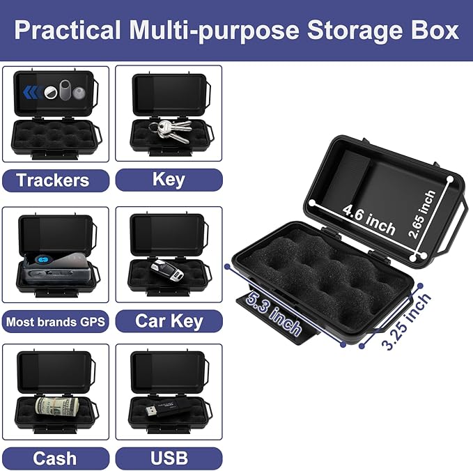 Yimaut Upgraded Magnetic Key Box for Under Car, Hide A Key Magnetic Car Key Hider with Faraday Bag, Waterproof, Black