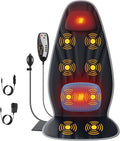 SLOTHMORE Back Massager with Heat, Full Body Massage Pad with Pillow Neck Support, Chair Massager with 3D Lumbar Support and 8 Vibration Motors, Christmas Gifts for Dad Mom, Home Office Use