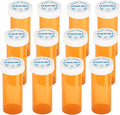 Plastic Medicine Pill Bottles with Child Resistant Caps - Push Down and Turn - Prescription Vial, Medicine Container, Pill Cases Dispenser Organizers (12pcs, 16 Dram)