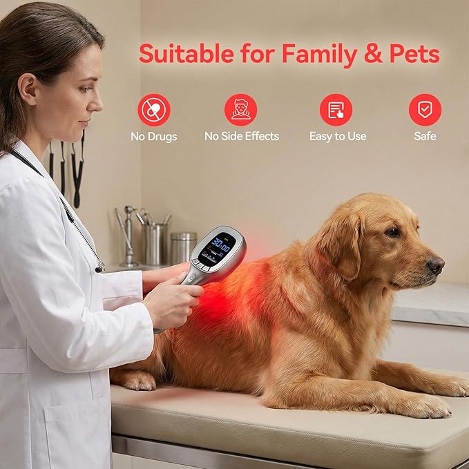 Cold Red Light Therapy Device – Dual Wavelength 808nm & 650nm Red Light Therapy Wand – Handheld Infrared Light Therapy for Body, Knee, Shoulder, Back, Muscles, Joints and Pets