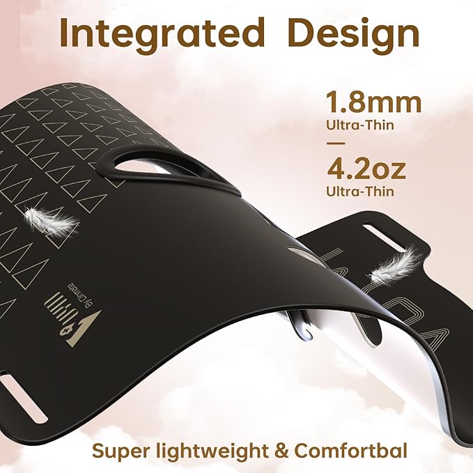 VYM Red Light Therapy for Face: High-Energy Super Lightweight 292 LEDs Cordless Professional Light Therapy Mask Infrared LED Face Mask at Home Travel 2mm Thickness - Black