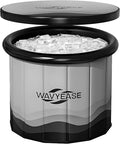 WAVYEASE® Upgraded Portable Cold Plunge Tub for Athletes & Adults | 100 GAL Foldable Ice Bath with Insulative Cover | Instant Setup for Indoor & Outdoor Recovery (Gray)