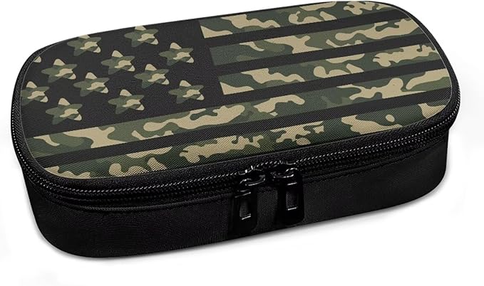 Rnyleeg American Flag Camo Diabetes Bag for Women Men Large Capacity Insulin Cooler Travel Case Reusable Insulin Bag for Diabetes