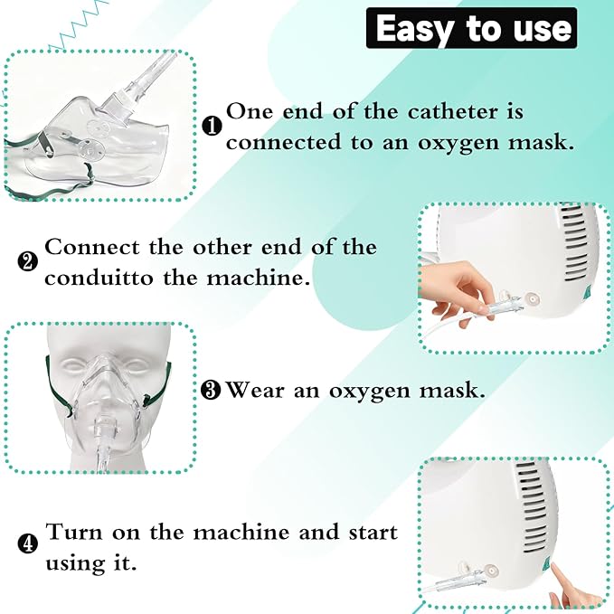 3 Pack Oxygen Masks for Face Adult, L Size Oxygen Mask with 6.6' Ft Tubing and Adjustable Elastic Strap- NO Cup-White