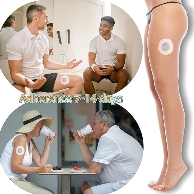 30-Pack G7 Sensor Adhesive Patches Latex-Free Sweatproof 10+ Days Wear Water-Resistant Tape Hypoallergenic & Breathable Pre-Cut Oval with Easy-Peel Backing Adhesion for Swimming Sports with Hole Patch