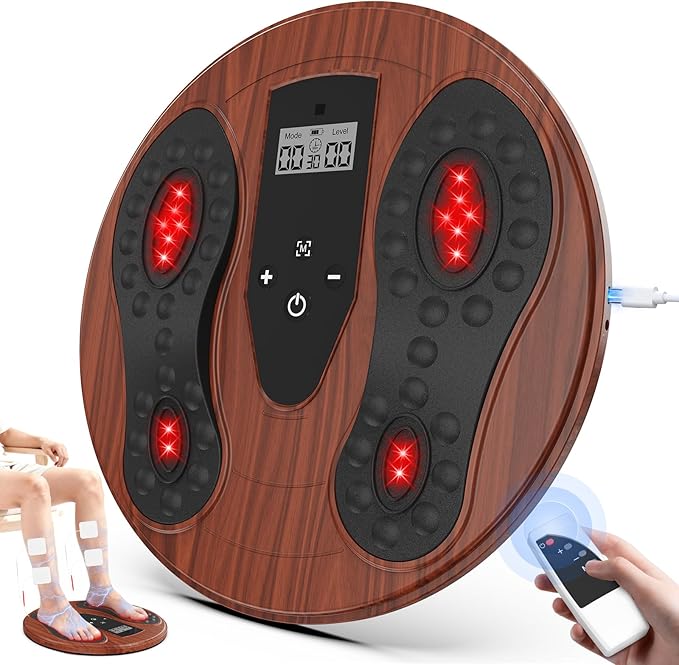 Rechargeable Foot Massager for Neuropathy with 660-850 Red Light Therapy – EMS &TENS Foot Stimulator for Neuropathy, Electrical Nerve Stimulator, Relieve and improve pain and plantar fasciitis