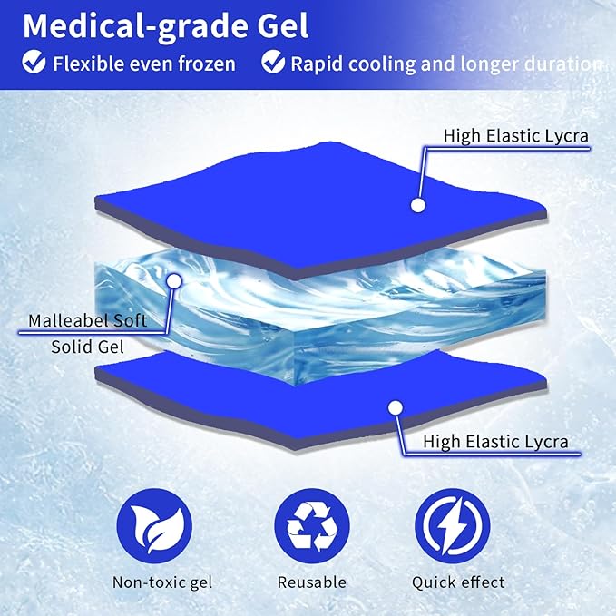 ZNÖCUETÖD Migraine Headache Relief Cap Hat Full Head ice Pack Wrap Cooling Gel Ice Beanie Cold Cap Hot/Cold Compress Therapy for Sinus, Stress, Tension, Hangover Headache Pain Relief Gift Men Women