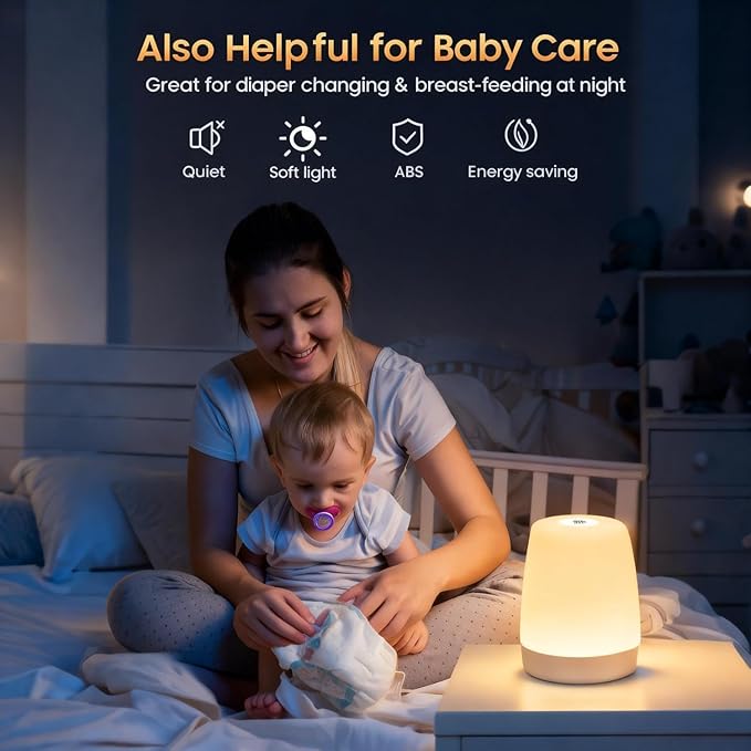 Baby Red-Light Night Light: 670m Red Light Therapy for Sleep in Bedroom & Nursery - Stimulates Melatonin Production for Deeper Sleep for Adults & Kids (White)