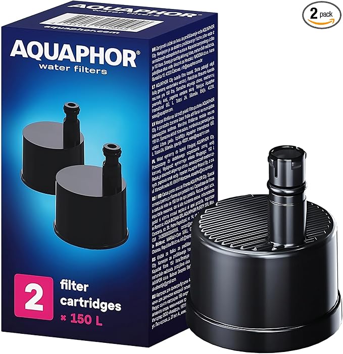 Replacement Filter for Filtered Water Bottle, 40-Gallon Filter, Replaces 300 Plastic Water Bottles. Includes 2 Filters, 150L. Nakii by Aquaphor