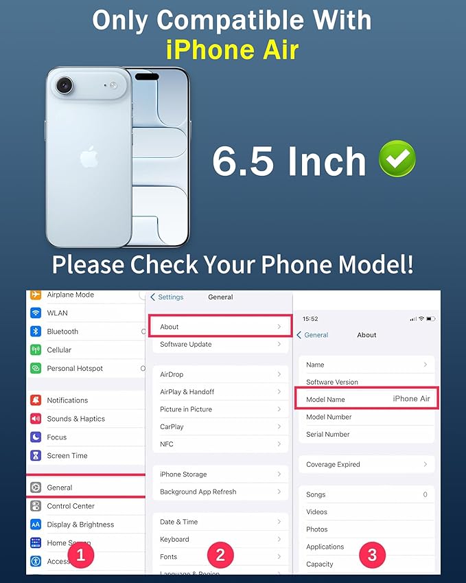 Privacy Screen Protector for iPhone Air 2025 Anti-Spy 25° Gradient Tempered Glass for iPhone 17 Air Easy Installation Frame Anti Bluelight Full Coverage Film (6.5 inch Blue)