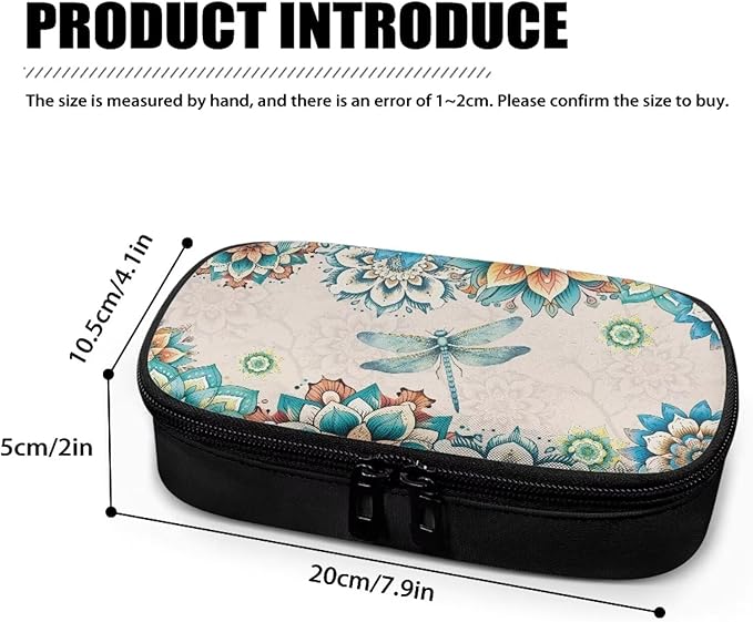Boho Dragonfly Insulin Cooler Travel Case with Side Handle Diabetic Supplies Organizer Bags for Insulin Pens Blood Glucose Monitors or Other Diabetic Supplies