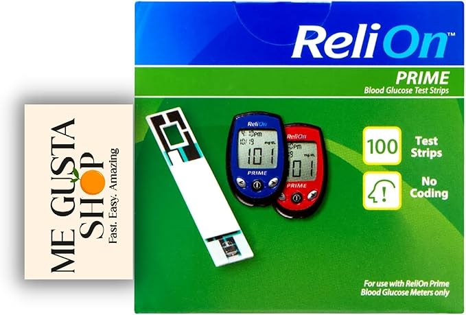 ReliOn Prime Blood Glucose Test Strips, 100 Ct + me Gusta Sticker