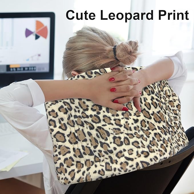 ZXU Heating Pad for Back Pain and Cramps Relief, Ultra Soft Microplush Heating Pad with 12 Heat Setting,Moist Heat ，1-24Hour Auto Shut Off, Stay on Function Hot Heated Pad (Leopard Print) 12” x 24”