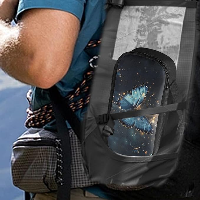 Blue Butterfly Insulin Cooler Travel Case with Side Handle Diabetic Insulated Organizer Portable Cooling Bag for Insulin Pen and Medication Diabetic Supplies