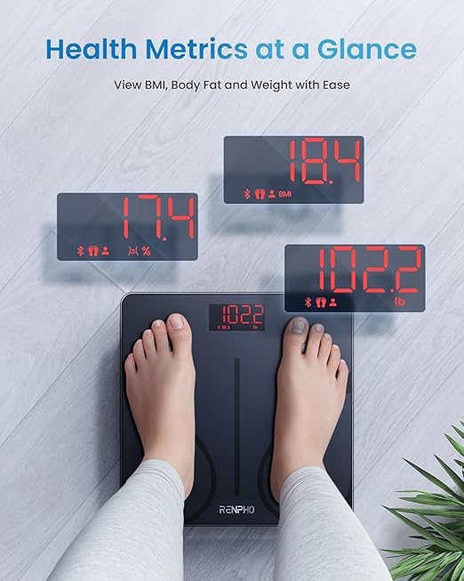 RENPHO Smart Scale for Body Weight, FSA&HSA Eligible, Digital Bathroom Scale BMI Weighing Bluetooth Body Fat Scale, Body Composition Monitor Health Analyzer with Smartphone App, 400 lbs - Elis 1