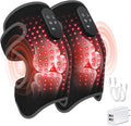 Red Light Therapy & Vibration Massage Knee Brace, 660nm&850nm Near Infrared Light Therapy, Heated Knee Massager for Pain Relief, Heated Knee Wrap for Knee Joint Elbow, Heating Pad, Gift for Men Women