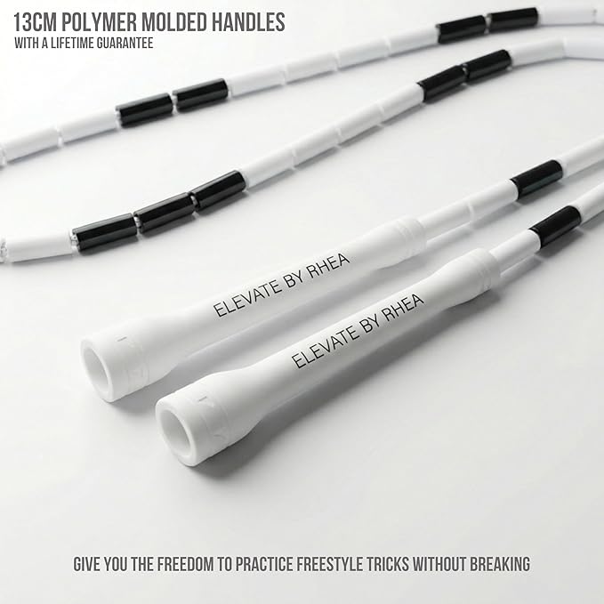 Elevate Rope Professional Beaded Jump Rope - 3m Adjustable, Quality Beads & Poly Cord - For Freestyle, Cardio & Tricks - All Levels & Indoor/Outdoor Use
