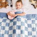 yescool Blue Checkered Weighted Blanket 10 Pounds Plaid Weighted Throw Blanket, Twin Heavy Blanket, Tartan Bed Throw Blanket Gifts for 80-110lbs, 40"x60"