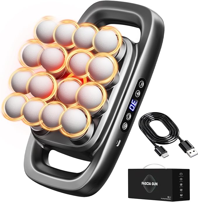 16 Head Massage Gun Deep Tissue, Gift for Husband 2026 Upgrade 48KG Force, 3 Modes & 30 Intensities, Quiet Portable with Dual Safety Protection for Neck Back Legs Waist Pain Relief