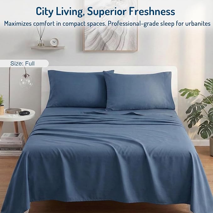 Degrees of Comfort Coolmax® Cooling Bed Sheets Full Size for Hot Sleepers, Moisture Wicking Sheet Set for Night Sweats, Deep Pocket, Ultra Soft, Cozy for All Seasons, Teal 4 Pieces