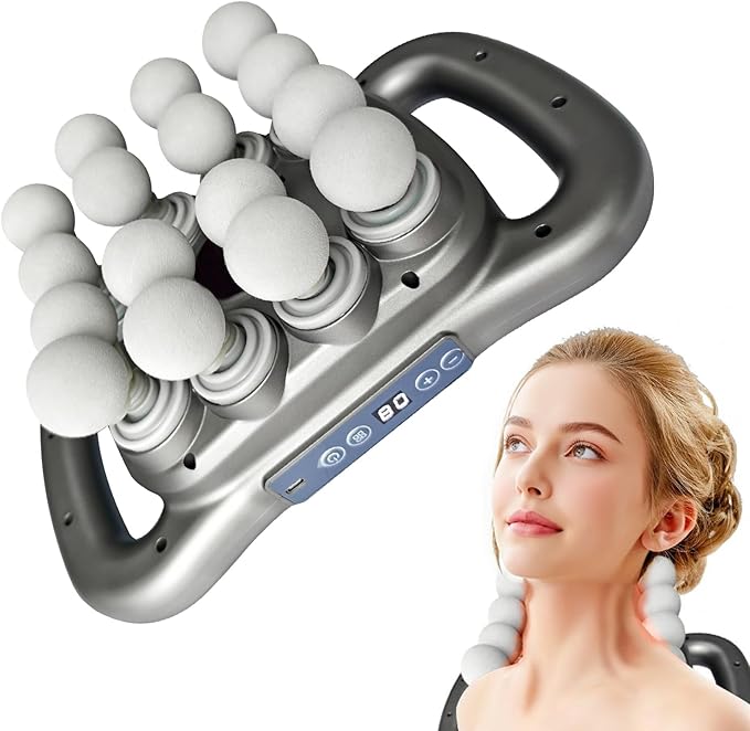 Massage Gun Deep Tissue, 16 Massage Heads Percussion Massager for Muscle Recovery & Pain Relief, Handheld Electric Muscle Massager for Neck Back Shoulder Legs, Gift for Athletes & Daily Relaxation