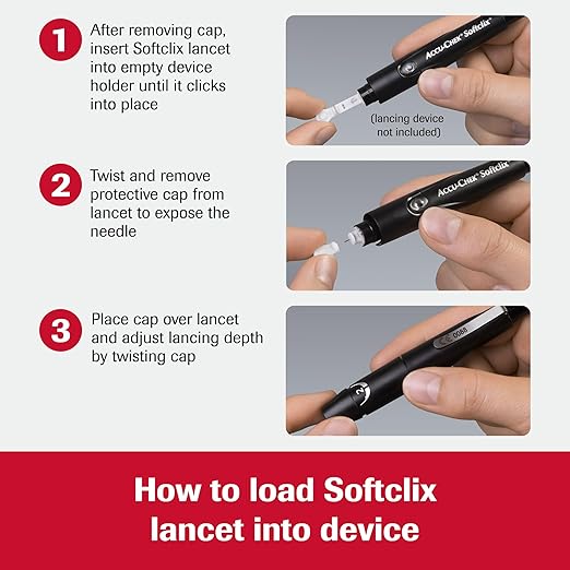 Accu-Chek Softclix Diabetes Lancets for Diabetic Blood Glucose Testing (Pack of 100) (Packaging May Vary)