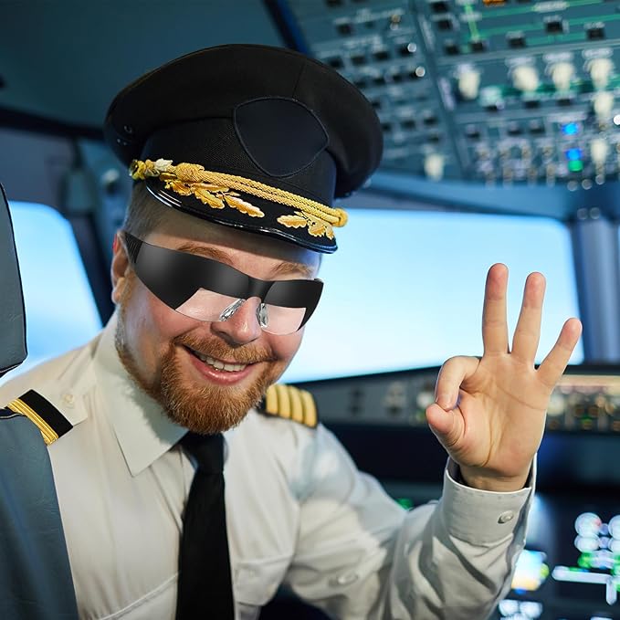 Flight Training Glasses Flight Goggles IFR Training Aviation Glasses Black View Limiting Goggles Device with Luggage Tag Box and Storage Bag