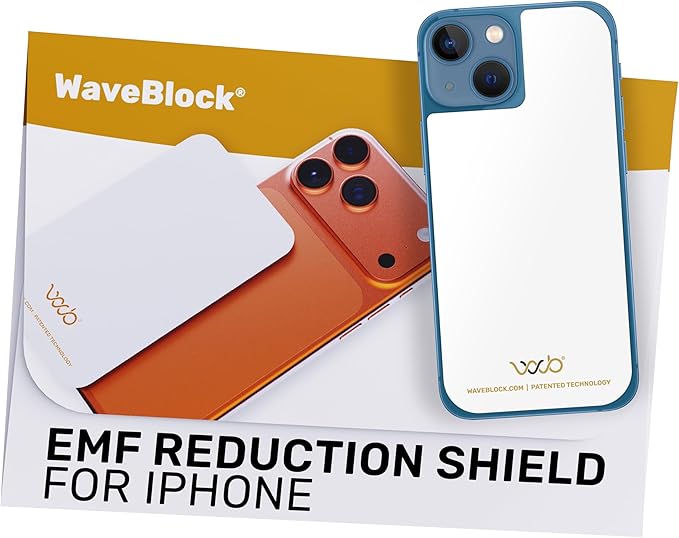 WAVEBLOCK EMF Blocker for Cell Phone - Made for iPhone 13 Mini - The Only Patented, Real Scientifically Backed, Lab-Tested 5G-Shield Sticker to Protect You & Your Loved Ones - USA Made White