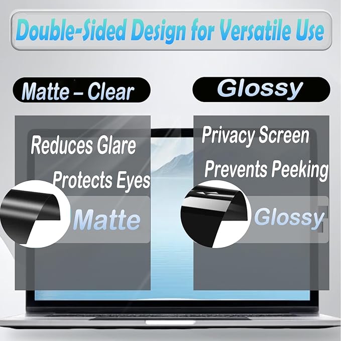 23.6 Inch Privacy Screen for Computer Monitor, 16:9 Anti-Spy Filter for Laptop & PC Display, Blue Light Blocking Anti-Glare Reversible Protector Film, Easy Slide-Mount Installation (23.6 Inch Widescreen(16:09))