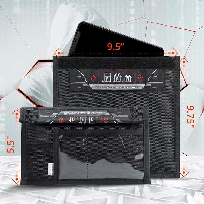 Mission Darkness Non-Window Faraday Bag for Phones (4-Pack) // Signal Blocking Bag Prevents Hacking Tracking Spying, Device Shielding for Law Enforcement Military Digital Forensics, EMP CME Protection