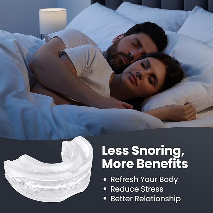 Anti Snore Mouthpiece - Adjustable Mouth Guard for Snoring, Reusable Nighttime Snoring Aid for Adults Men & Women-A09