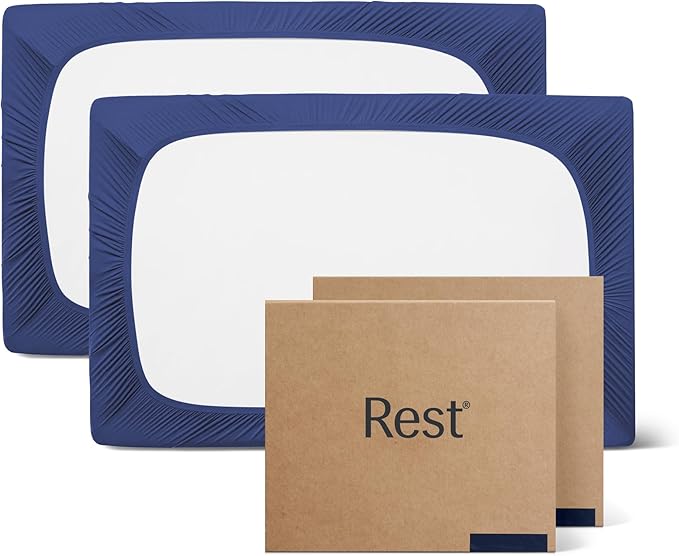 REST® Evercool®+ Cooling Fitted Sheet, Split King, Midnight Blue, 13’’Deep (Stretched up to 15’’) Silver Infused Cooling Bedding for Hot Sleeper and Night Sweat, for Fresh and Hygienic Sleep