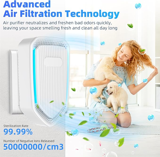 Air Ionizer Plug In-6Pack Negative Ion Air Purifiers Ionizer,Quiet Air Freshener Indoor Portable Cleaner,Wall Plug In Negative Air Purifier for Home,Bedroom,Office,Odor Reducer Pets,Smoke Smell