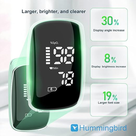 Pulse Oximeter Fingertip with Rechargeable, Oxygen Meter Finger Pulse Oximeter, Rechargeable Pulse Oximeter, Accurate Fast Oximetry SpO2 Reading for Outdoor Sports Home Wide Use (Green)