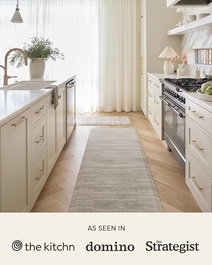 House of Noa Nama Standing Mat – Anti-Fatigue Cushioned Kitchen Mats for Floor | Ergonomic Bounce-Back Foam Kitchen Mats | Anti-Fatigue Mats for Kitchen & Standing | Fawn Silver | 22" x 54"