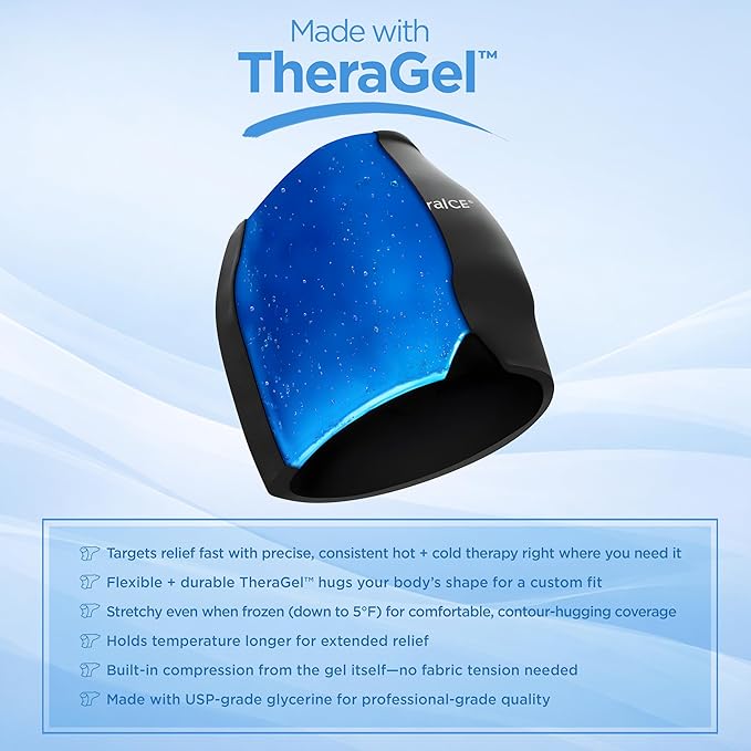 TheraICE Migraine Relief Cap | Soothing Headache Hat Ice Pack Mask | Face Cold Compress Cooling Gel Head Wrap Products for her Sinus Tension Stress Hangover & Puffy Eyes | Great Birthday Gift for Mom