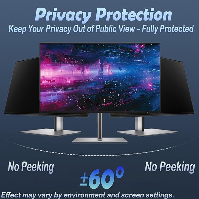 21.5 Inch Privacy Screen for Computer Monitor, 16:9 Anti-Spy Filter for Laptop & PC Display, Blue Light Blocking Anti-Glare Reversible Protector Film, Easy Slide-Mount Installation (21.5 Inch Widescreen(16:09))